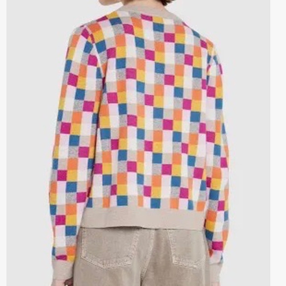 KULE The Capucine Multicolor Checkered Button Front Cardigan Women’s Large - Picture 4 of 13